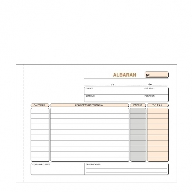 BLOC ALBARANS 4t HORITZONTAL / Impremta Anfruns
